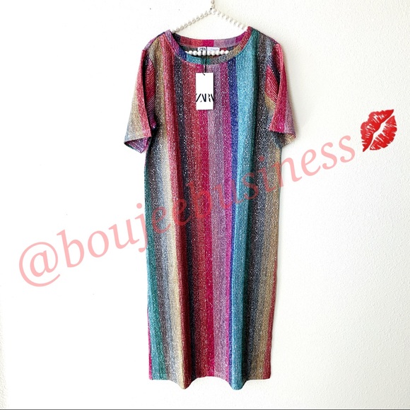 ZARA Rainbow Sequin Dress - Picture 3 of 8